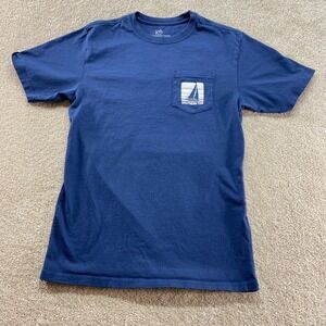 Southern Tide Shirt Mens XS Blue Islamorada Sailboat Pocket Graphic Tee